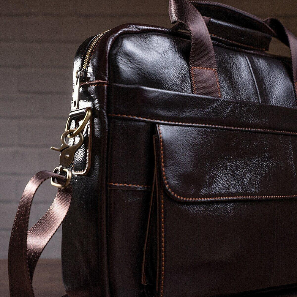 Сумка мужская под ноутбук Vintage 14750 Коричневая Киев - изображение 10