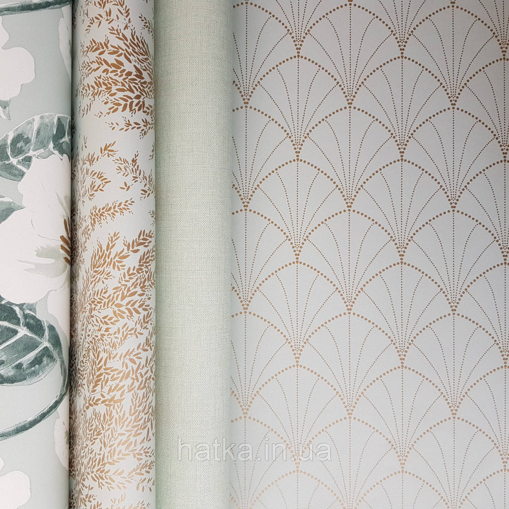 Шпалери вінілові на флізелін Caselio The Place to bed 0.53х10 м геометрія фігури смуги золотом на салатовому Київ - фото 1