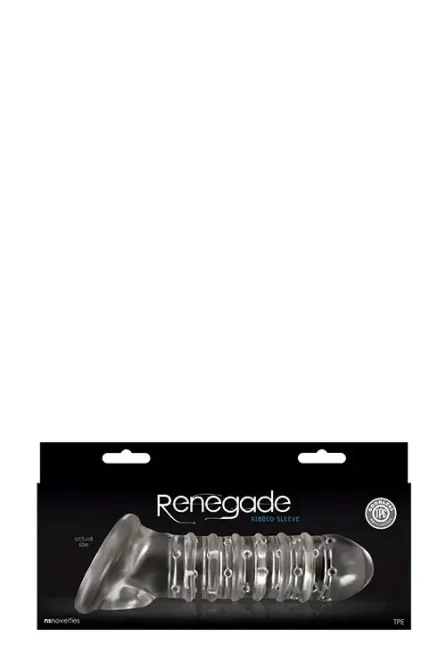 Насадка на пенис удлиняющая RENEGADE RIBBED EXTENSION CLEAR Sex Aura Киев - изображение 2