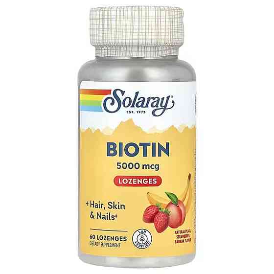 Біотин (Biotin) 5000 мкг зі смаком персика, полуниці та банана 60 льодяників Київ