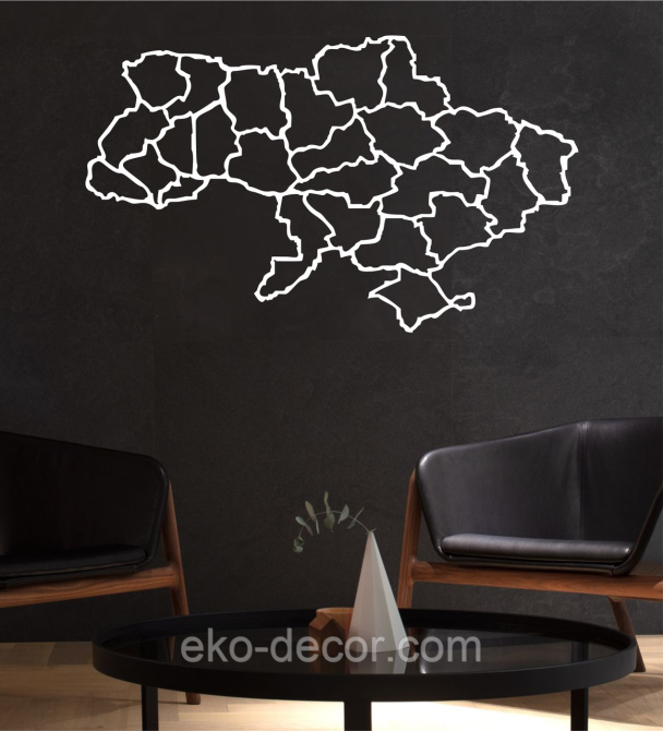 Декоративне настінне Панно «Карта», Декор на стіну 70*42 см, Білий Київ - фото 2