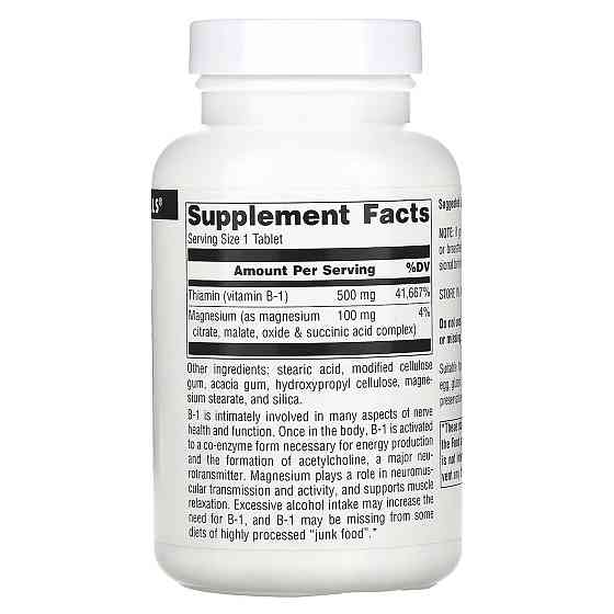 Тиамин ( витамин B-1) Source Naturals  High Potency 500 мг 100 таб Киев