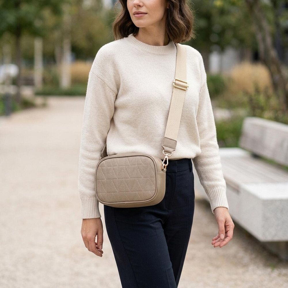 Жіноча сумка на кожен день з натуральної шкіри Vintage 22901 Бежевий Київ - фото 12