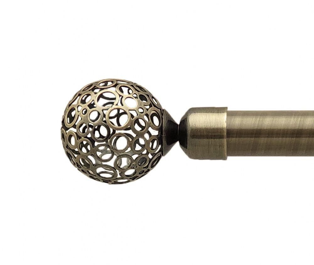 Карниз Orvit Савона металевий дворядний техно гладка труба кільце металеве Антик 25\19 мм 160 см (00-00026040) Львів - фото 2