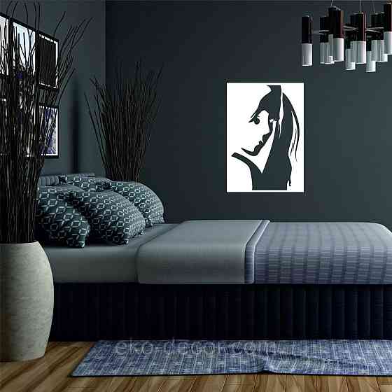 Декоративное настенное Панно «Девушка» Декор на стену 90*63 см, Белый Киев