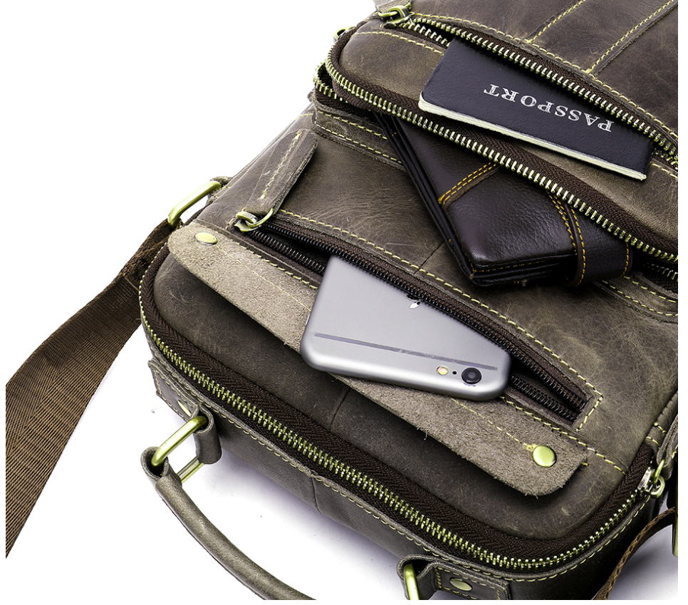 Сумка мужская вертикальная кожаная Vintage 20028 Серая Киев - изображение 4