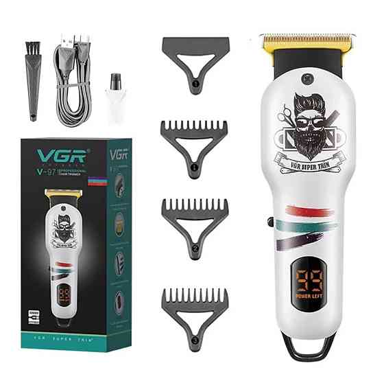 Акумуляторна машинка для стрижки волосся VGR V-971 з дисплеєм (4 насадки) Вінниця