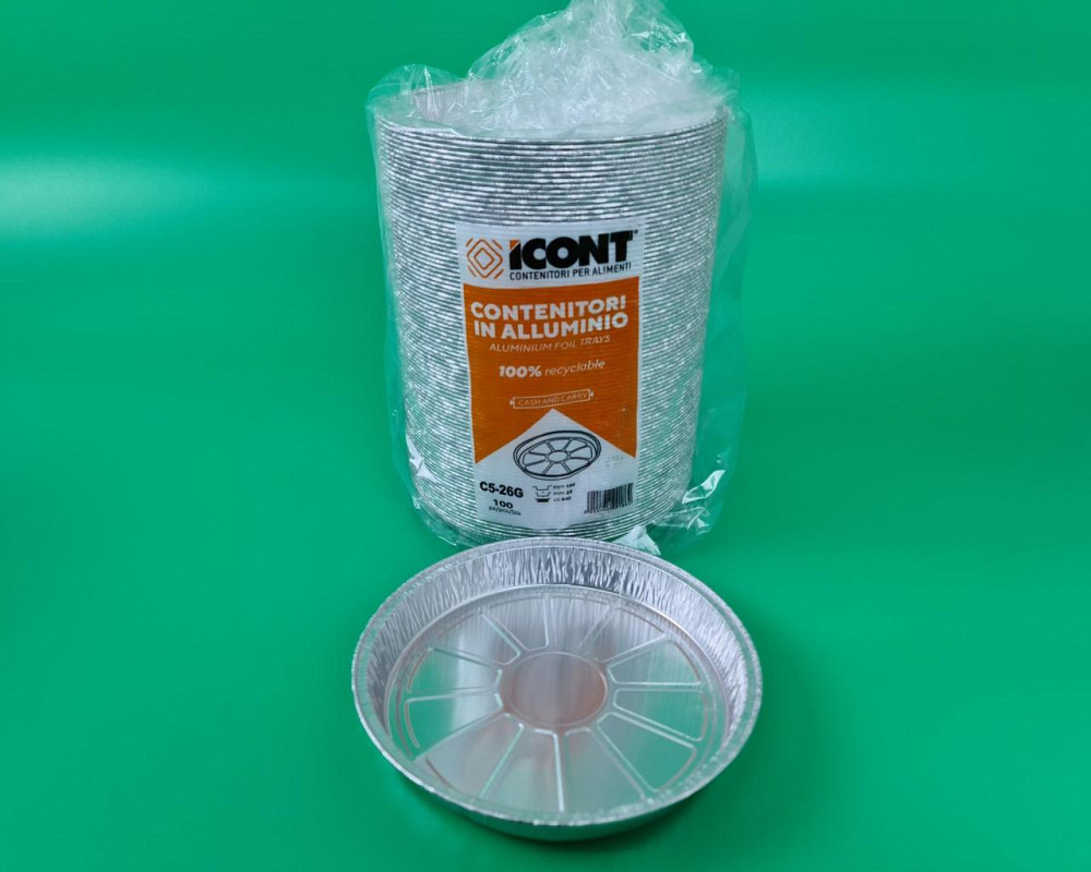 Круглая, пещевая, алюминиевая форма 600мл C5-26G 100шт (1 пачка) Харьков - изображение 1