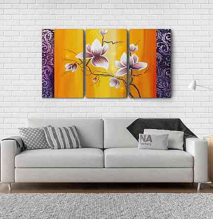 Модульная картина Абстракция Цветы Аrt-163_3А Киев