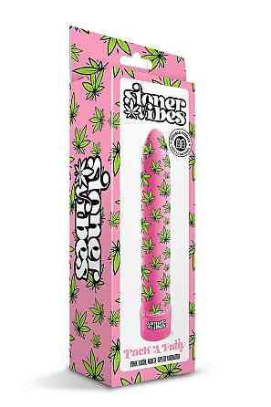 Вибратор нереалистичный с принтом Stoner Vibes Global Novelties, розовый, 20.3 х 3.8 см Sex Aura Киев