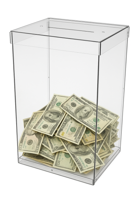 Ящик EKOSTAR без замка для сбора денег 160x230x110 мм. Объем 4 литра. Киев - изображение 1