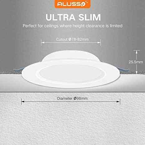 Потолочный LED-светильник Alusso 4W (98 мм), ультратонкий, врезной, IP44, белый (Круг) Киев