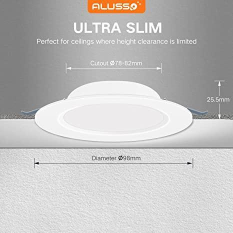 Потолочный LED-светильник Alusso 4W (98 мм), ультратонкий, врезной, IP44, белый (Круг) Киев - изображение 3