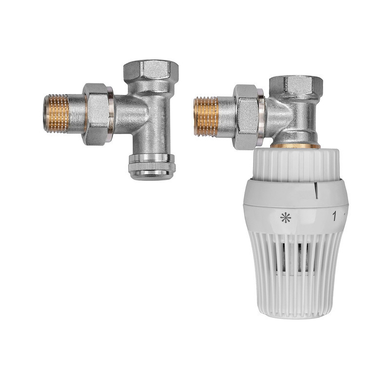 Комплект для подключения радиатора Koer SET-23 - 1/2'' угловой с термоголовкой, кликовый крепеж (KR5284) Киев - изображение 3