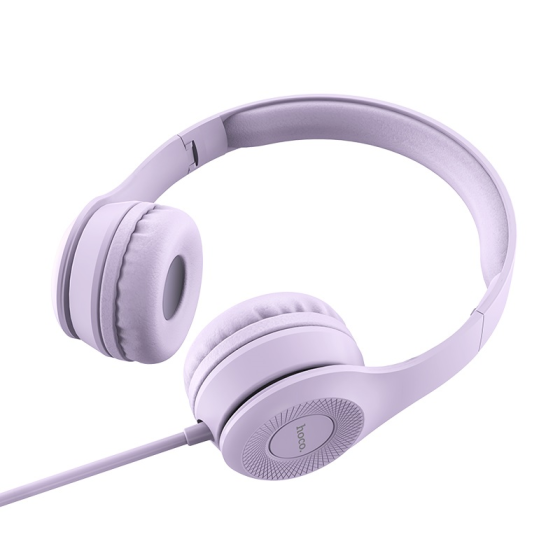 Навушники HOCO W21 Graceful charm wire control headphones Purple Киев