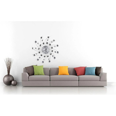 Настенные часы Esperanza Wall Clock Geneva 50 см с лучами из стали и кристаллами. (EHC004) Винница - изображение 3