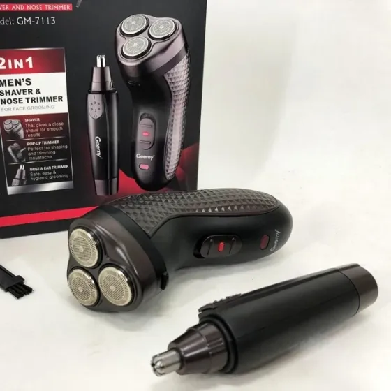 Електробритва 3в1 акумуляторна з триммером Gemei GM-7113, до 45 хвилин роботи, низький шум шуму Одеса