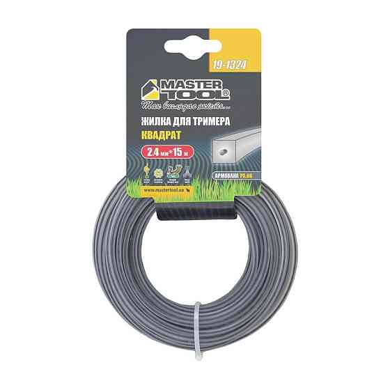 Леска для триммера MASTERTOOL КВАДРАТ АРМОВАННЫЙ 2,40 мм 15 м 19-1324 Ровно