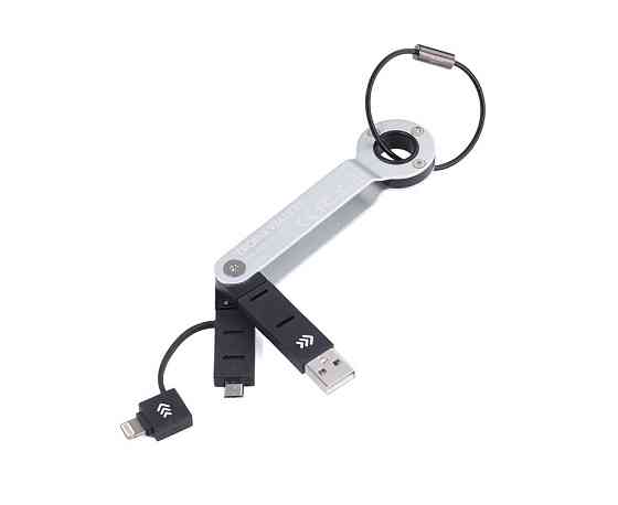 Брелок-адаптер Troika Walker USB MicroUSB метал Сірий Вінниця