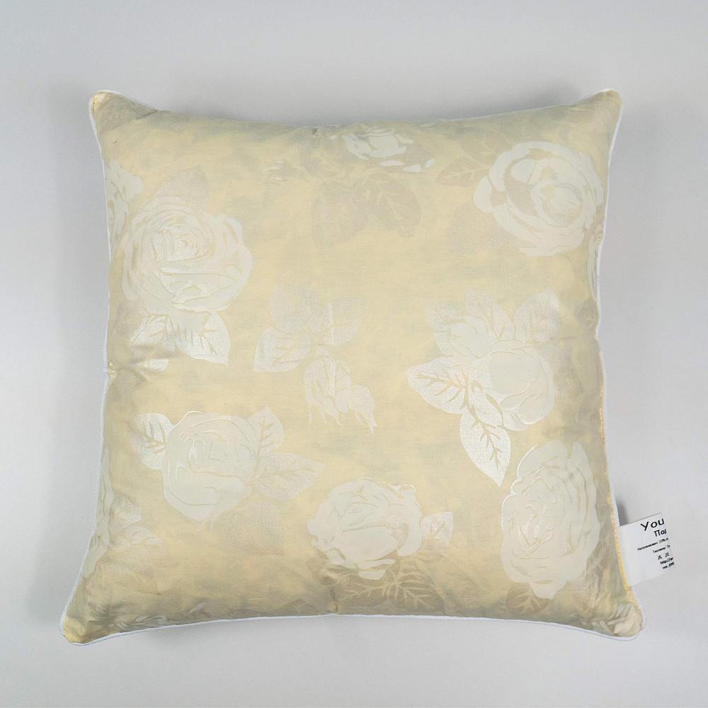 Подушка пуховая YouStar 20% пух 80% перо - упругая 40x40 см (Бежевый) Сумы - изображение 4