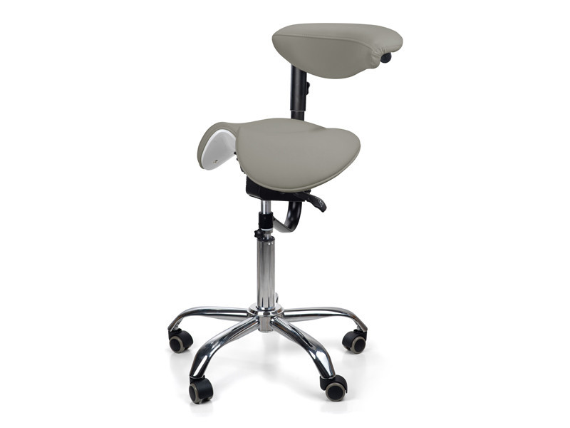 Стул-седло для мастера 8016-2, со спинкой, раздельное сиденье, 3 регулировки Серый Киев - изображение 4