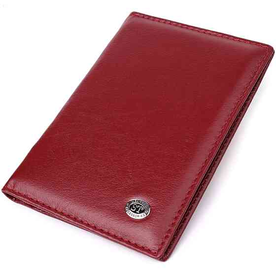 Жіноча шкіряна обкладинка на паспорт бордова (ST Leather) Київ