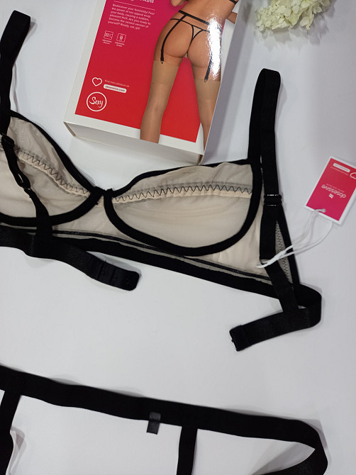 Жіночий комплект прозорий  Obsessive  Nudelia set тілесний S-M Славута - фото 6