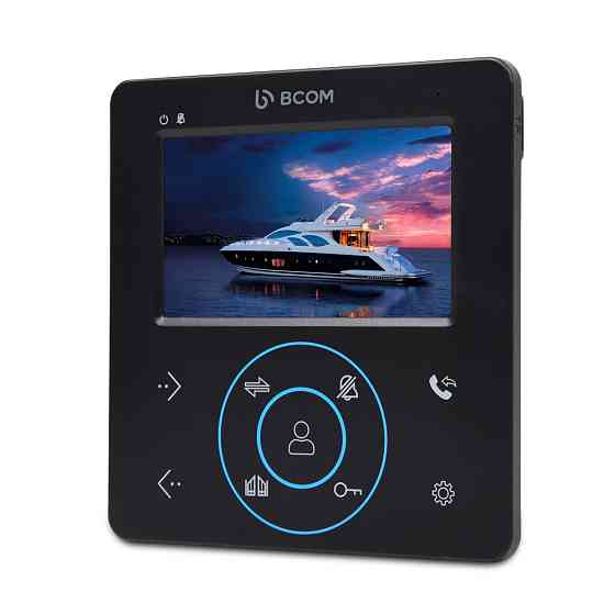 Комплект відеодомофона BCOM BD-480M Black Kit: відеодомофон 4" і відеопанель Київ