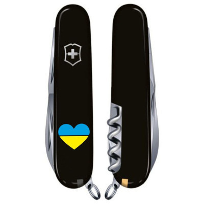 Ніж Victorinox Huntsman Ukraine 91 мм Чорний Серце синьо-жовте (1.3713.3_T1090u) Вінниця - фото 3