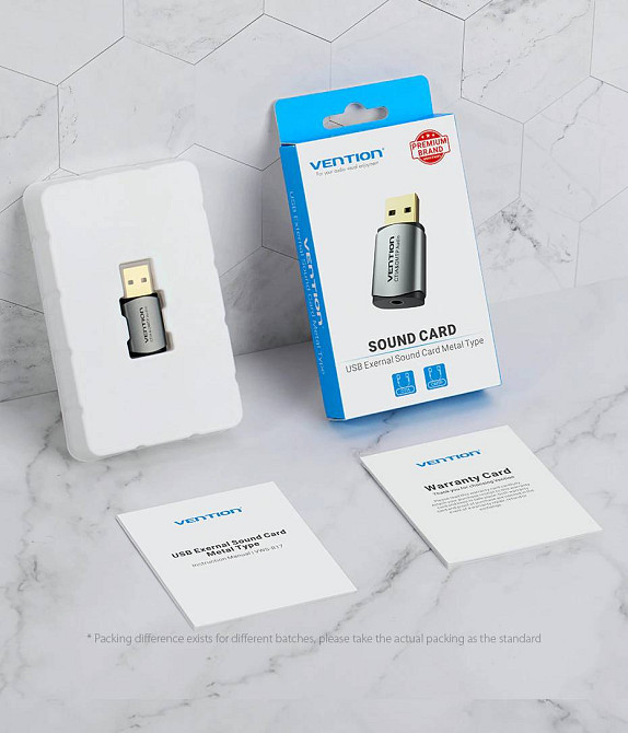 Звукова карта USB AUX jack, TRRS Metal (OMTP-CTIA) Vention сіра Винница - изображение 2