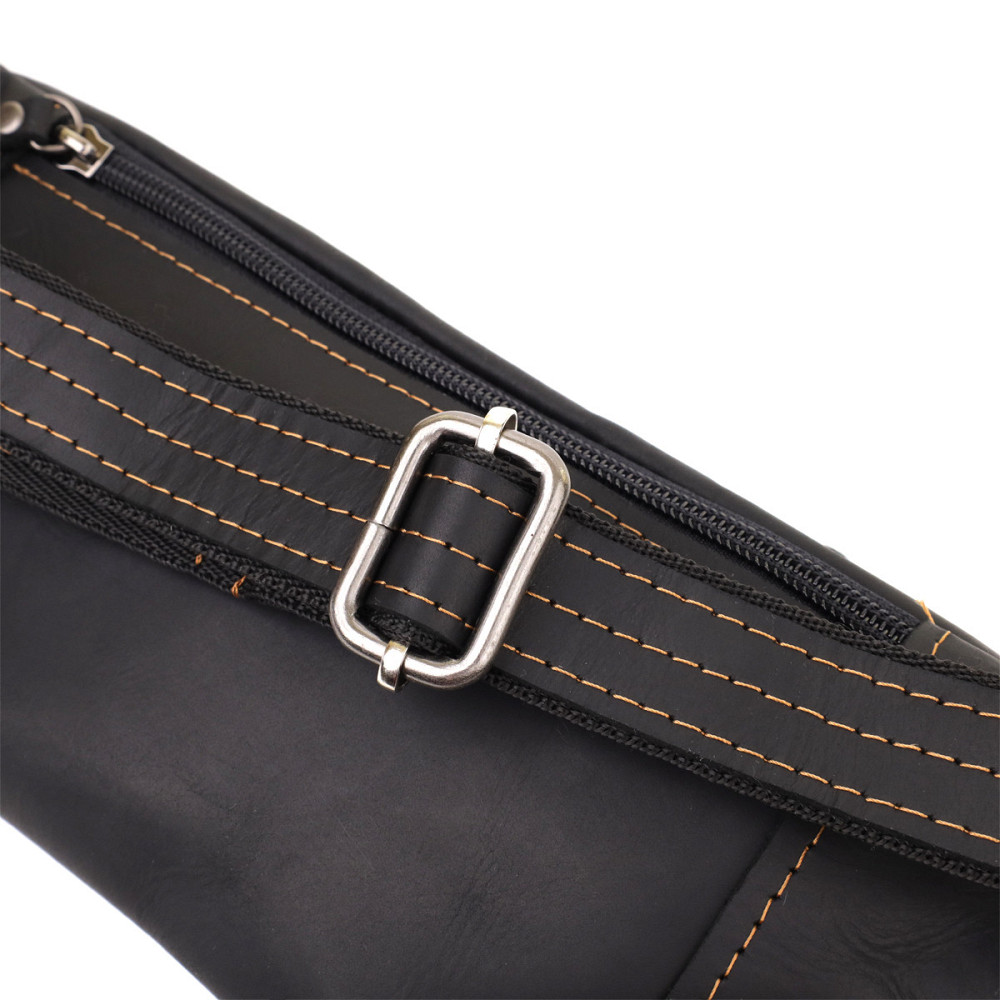 Стильная сумка-бананка для мужчин из натуральной винтажной кожи Shvigel 23120 Черный Киев - изображение 5