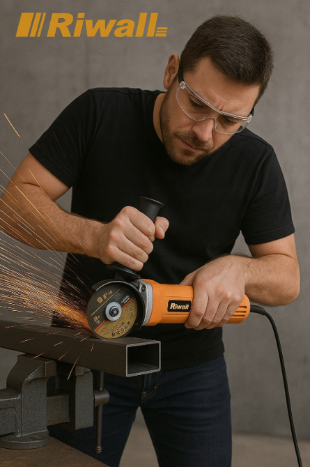 Болгарка (кутова шліфувальна машина) 2000Вт 125мм + 6 дисків Riwall Pro (Чехія) Київ - фото 9
