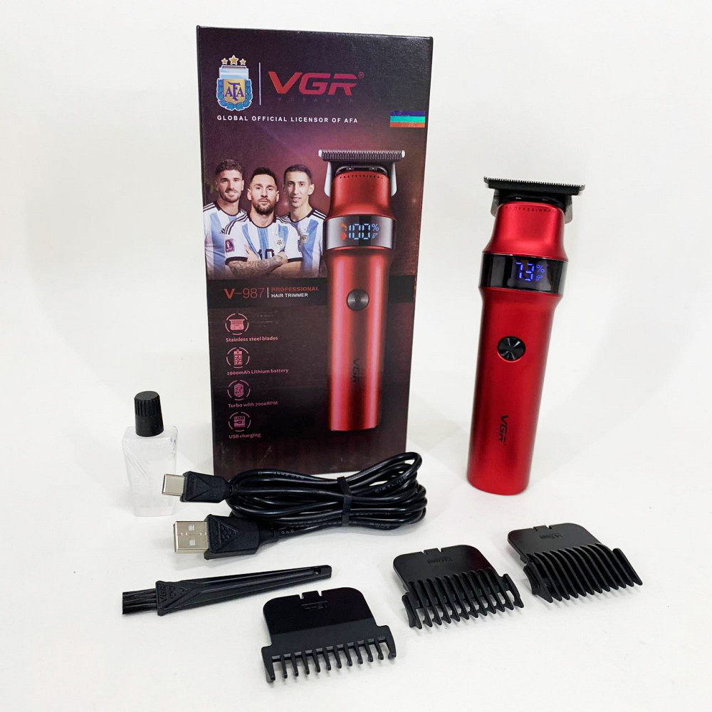 Набор для стрижки с зарядкой VGR V-987, Машинка для стрижки волос с акамулятором Триммер висков YJ-48 Львов - изображение 5
