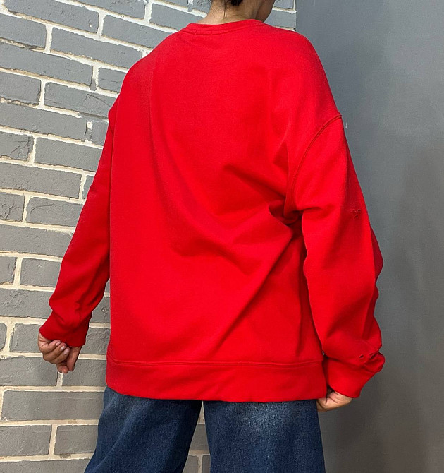 Свитшот женский Joy One 6969 оверсайз удлиненный однотонный порезы one size красный, красный, one size Киев - изображение 6