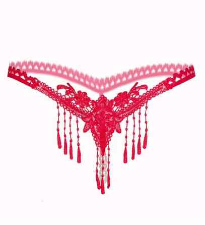 Стрінги з бусами червоні - розмір універсальний Київ