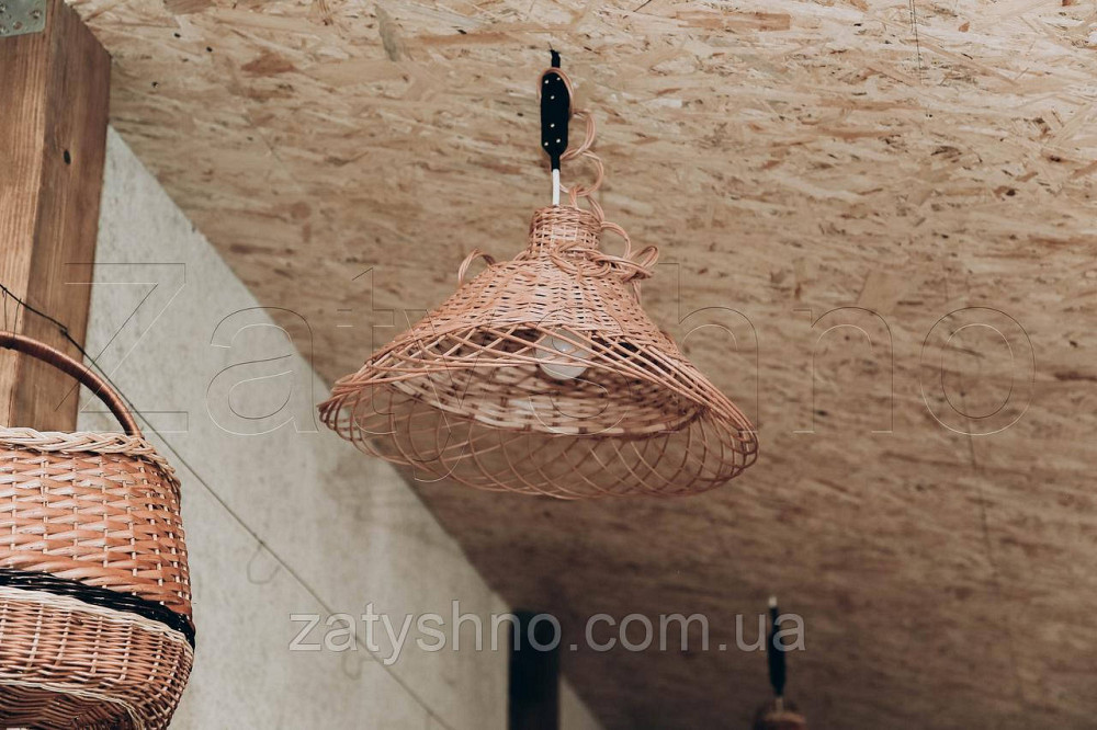 Свелильник плетеный ручной работы | люстры плетеные из лозы  | торшеры абажуры бра Киев - изображение 2