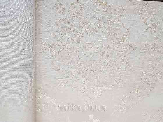 Шпалери вінілові на флізеліні AS creation Garda 1.06Х10.05 класика дамаск вензель сріблясті на біло молочному Київ