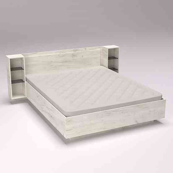 Кровать Кристалл №1 двуспальная, Дуб Крафт Білий, 2035х2176х850 Львов