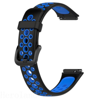 Ремінець до фітнес браслета BeCover Vents Style для Huawei Band 7/Honor Band 7 Black-Blue (709437) Вінниця - фото 1