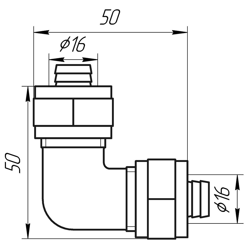Кутник проміжний APE ITALY 751 L 16x16 Тернополь - изображение 3