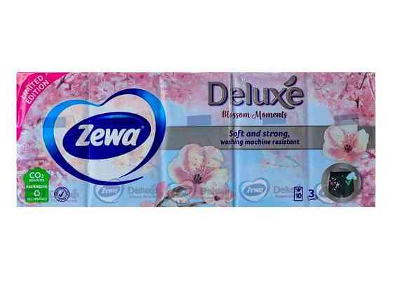 Носовые платки Зева Делюкс 3 в 1 10пач*10 хест ТМ ZEWA Solmir Solmir Solmir Київ
