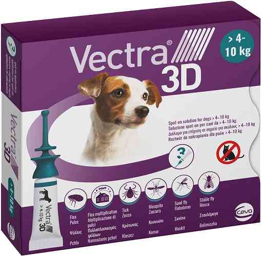 Vectra 3D (Вектра 3D) для собак весом 4.1 - 10 кг (1 пипетка 1.6 мл), Ceva Франция Винница