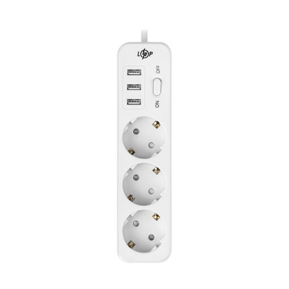 Мережевий фільтр PREMIUM LP-X3 USB 4 м White (2200 Вт) Київ - фото 2