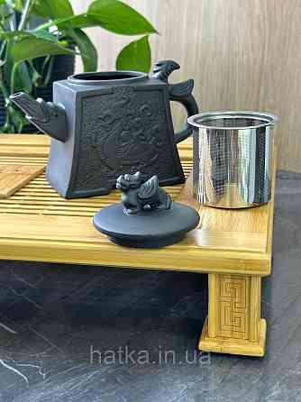 Чайник заварювальний ісинська глина 650 мл "Дракоша" темний Т2579-1 Київ