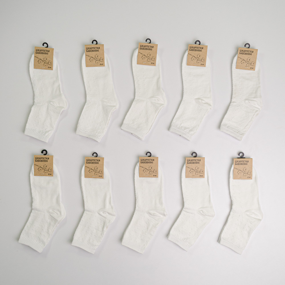 Набір шкарпеток жіночіх бавовняних 10 пар Youstar 101 Середні 37-41 Білий Суми - фото 1