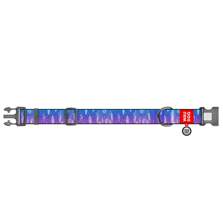 Нашийник для собак нейлоновий WAUDOG Nylon з QR паспортом, малюнок "Ловець снів", пластиковий ф Коломыя - изображение 2