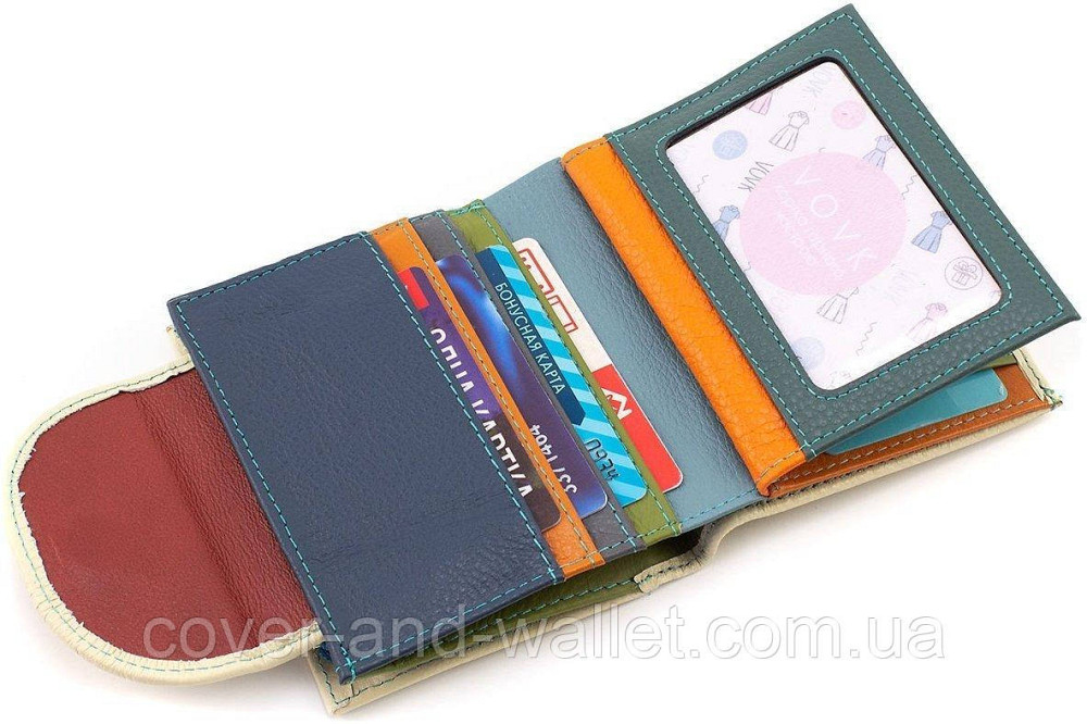 Женский кошелек из натуральной кожи молочного цвета на магнитной застежке ST Leather Киев - изображение 5