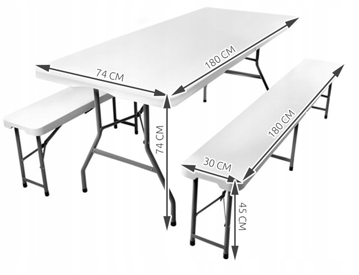 Садовый Стол складной с скамейками 180 см + чехол Gardlov (3257) White Нововолынск - изображение 10
