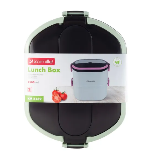 Ланч-бокс подвійний (корпус пластик/внутр.ємність+кришка нерж.сталь) KAMILLE Житомир - фото 5
