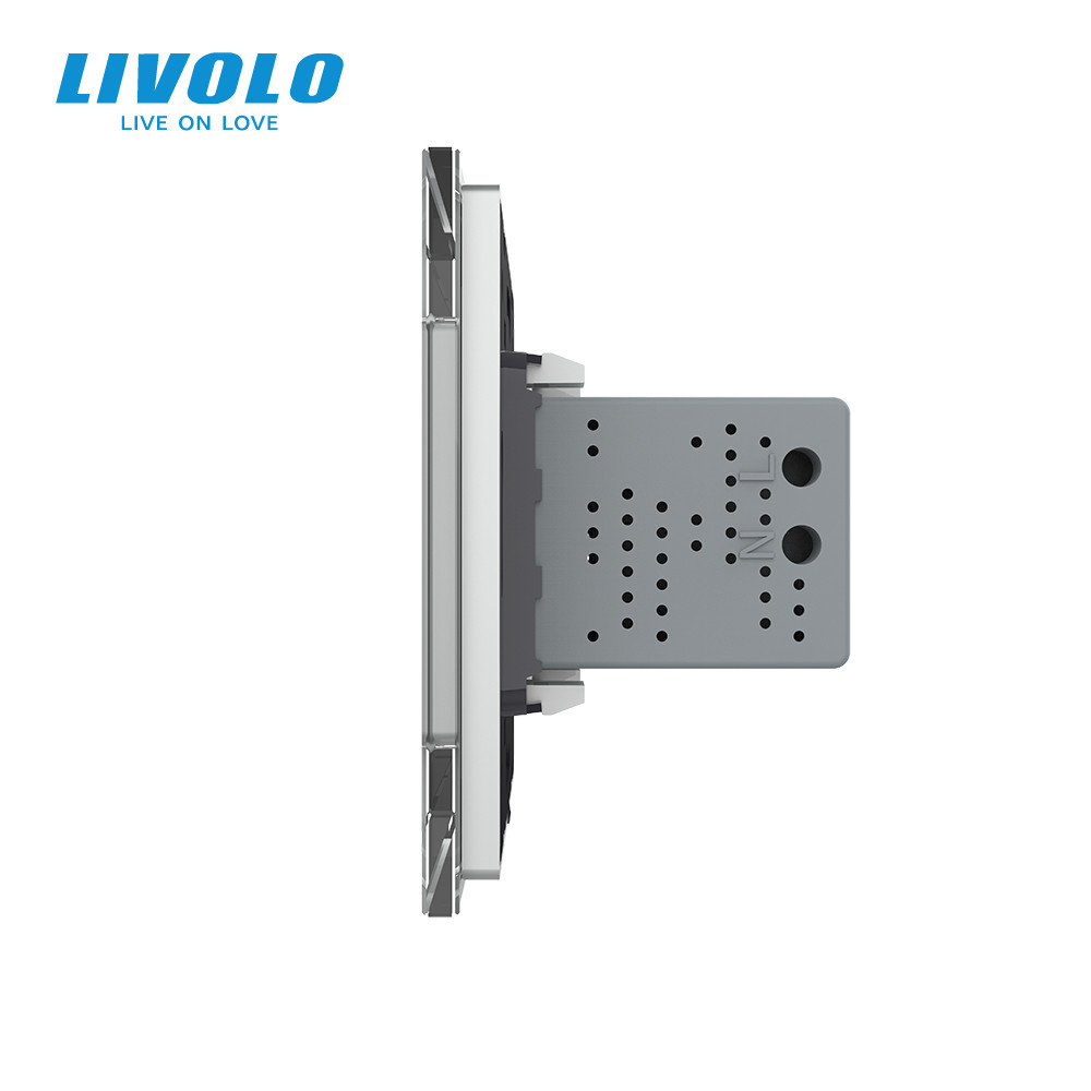 Розетка подвійна USB з блоком живлення Livolo сірий скло (VL-C792U-15) Коломыя - изображение 5